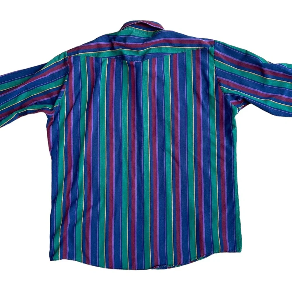 ⚡️SOLD ⚡️Vintage Western Pearl Snap Long Sleeve Shirt Men’s - Picture 3 of 4